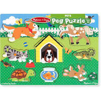 Melissa & Doug Wooden Peg Puzzle Pets MND9053