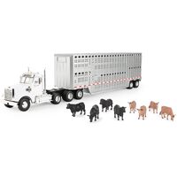 Big Roads Freightliner 122SD Semi with Cattle Trailer 1:32 Scale 47362