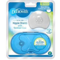Dr Brown's Nipple Shields Size 2 with Steriliser Case 2pk BF017