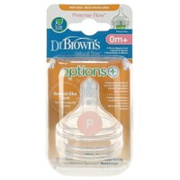 Dr Brown's Preemie Flow Wide Neck Bottle Nipples 2pk WN020