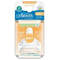 Dr Brown's Level 3 Wide Neck Bottle Nipples 2pk WN3201GBX