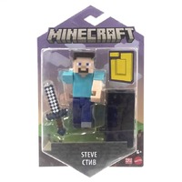 Minecraft Steve Action Figure 3.25" With Build-A-Portal Piece & Accessory GTP08