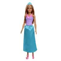 Barbie Dreamtopia Royal Doll, Brunette With Blue Skirt, Shoes And Hair Accessory HGR00