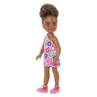 Barbie Chelsea Doll (Brunette) In Flower-Print Dress DWJ33