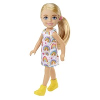 Barbie Chelsea Doll (Blonde) In Rainbow Dress DWJ33
