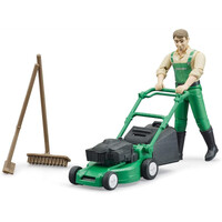 Bruder Bworld Gardener with Lawnmower & Garden Tools 62103