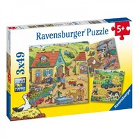 Ravensburger On the Farm 3x49pc Puzzle RB05078 **