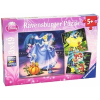 Ravensburger Snow White, Cinderella, Ariel 3x49pc Puzzle RB09339