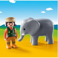 Playmobil 1.2.3 Zookeeper with Elephant 9381