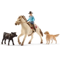 Schleich Farm World Western Riding Playset Toy Figure SC42419