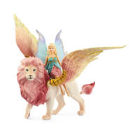Schleich Fairy in Flight on Winged Lion Toy Figure SC70714