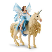 Schleich Bayala Eyela Riding on Golden Unicorn Toy Figure SC42508