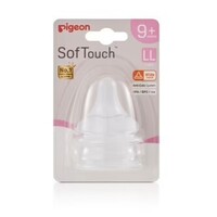 Pigeon SofTouch Peristaltic Plus Wide Neck Teat 2pk LLL Flow suits 15+ months PTB866 **