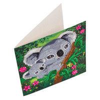 Craft Buddy Crystal Art DIY 18x18cm Card Kit - Koala Hugs 3738