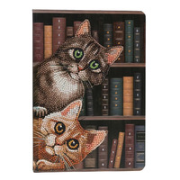 CrystalArt DIY Notebook Kit - Cats in the Library 1769