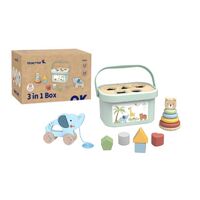 Tooky Toy Wooden 3 in 1 Toy Box TJ011