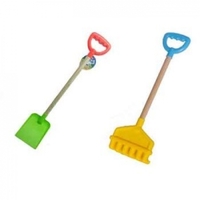 Beach Shovel or Rake (Wooden Handle) Assorted One Supplied AA157612