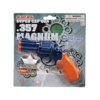 Super Cap Gun 8 Shot with Sheriff Badge .357 Magnum diecast metal toy AAS703BG3