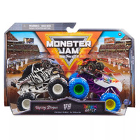 Monster Jam Racing Stripes vs Rainbow Blast 1:64 Scale Diecast Toy Truck 2pk SM6064128