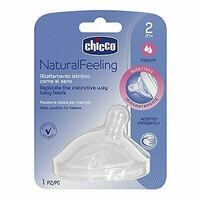 Chicco Natural Feeling Teat 2m+ Med Flow 1 Pack 115511 **