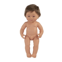 Miniland Baby Doll Caucasian Down Syndrome Boy 38cm (Undressed) Anatomically Correct MNL31154