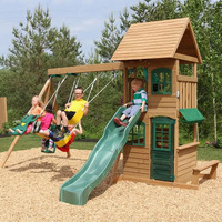 KidKraft Windale Fort Wooden Swing & Slide Play Set F26405E