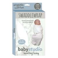 Baby Studio Organic Cotton Swaddle Wrap Bright White 0-3M RA2202