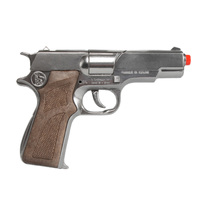 Gonher Diecast Metal Police Side Arm Pistol 8 Shot Cap Gun Toy