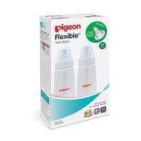 Pigeon Flexible Peristaltic Nipple Slim Neck PP Baby Bottle 240mL twin pack suit 4+ months PBA772TP