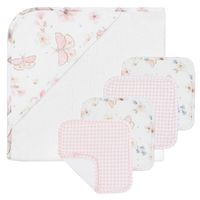 Living Textiles 5pc Baby Bath Gift Set - Butterfly/Gingham
