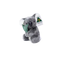 Aussie Bush Toys 17cm Koala with Leaf Stuffed Toy Plush Animal - Australian Made 9095