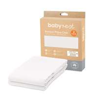 Babyrest Bamboo Junior Pillow Case White 2pk PCWH