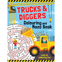 Colouring and Mazes Book - Trucks & Diggers