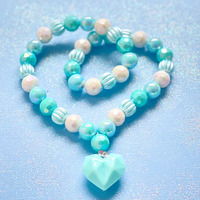 Beaded Necklace - Blue Heart A07