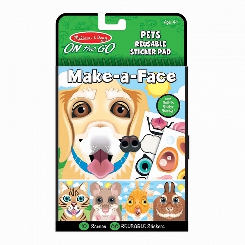 Melissa & Doug On the Go Pets Reusable Sticker Pad Make-a-Face MND30512