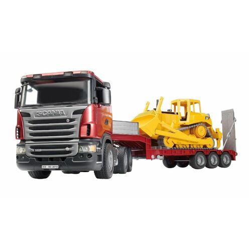 Bruder Scania R Series Low Loader Truck with CAT Bulldozer 1:16 scale 03555