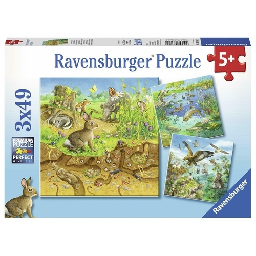 Ravensburger Animals In Their Habitats 3x49pc Puzzle RB08050 **