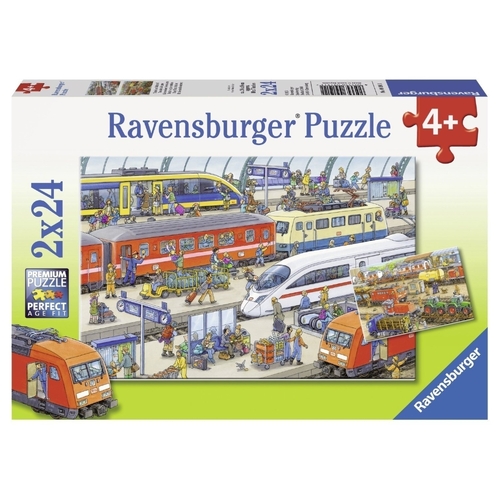 Ravensburger Busy Train Station 2x24pc Puzzle RB09191