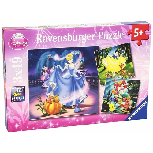Ravensburger Snow White, Cinderella, Ariel 3x49pc Puzzle RB09339