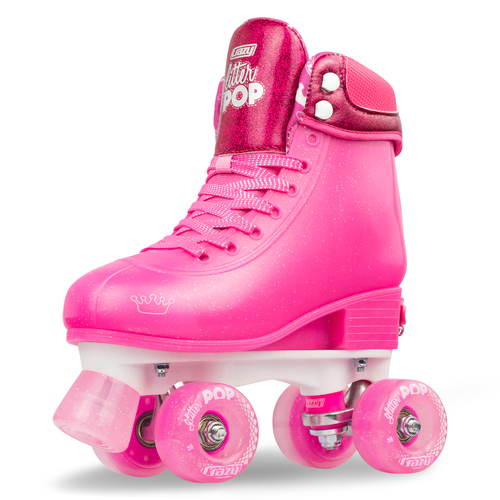 Crazy Skate Co. Adjustable Roller Skates Glitter Pop Pink Medium | 3-6