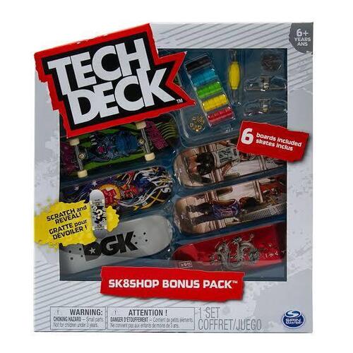 Tech Deck Sk8shop Bonus Pack 6 Boards included (Styles Vary) SM6028667