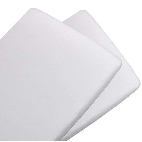 Living Textiles Cotton Jersey Bassinet Fitted Sheet 2 Pack White
