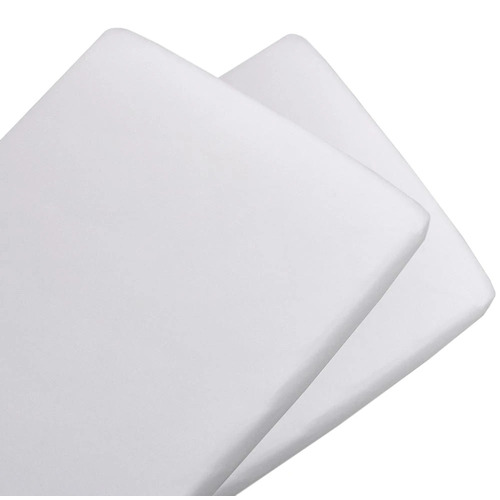 Living Textiles 100% Cotton Jersey 2pk Co-Sleeper/Cradle Fitted Sheets - White